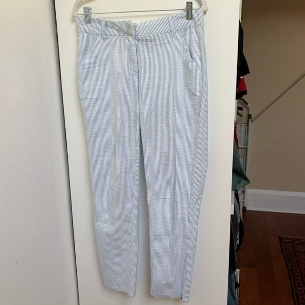 Striped seersucker pants